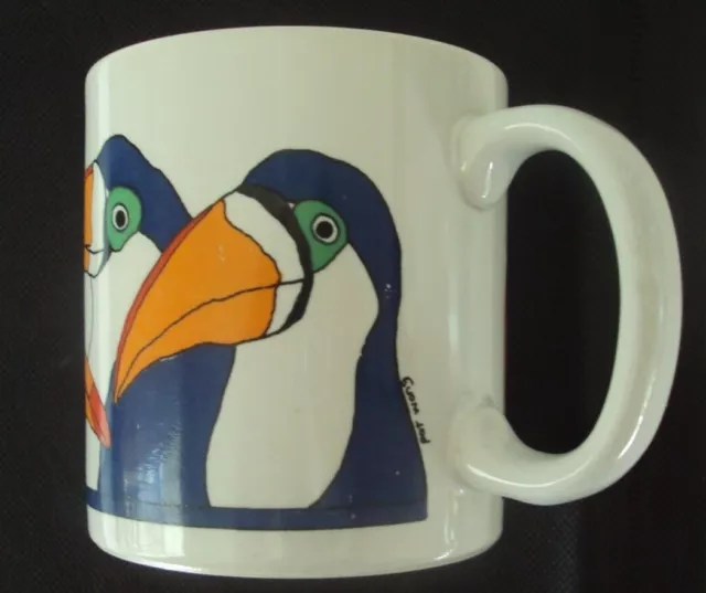 Pat Wong Bird Mug Cup Artist Signed