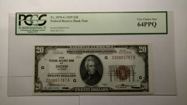 Fr. 1870-G 1929 $20 Federal Reserve Bank Note PCGS Very Choice New 64PPQ