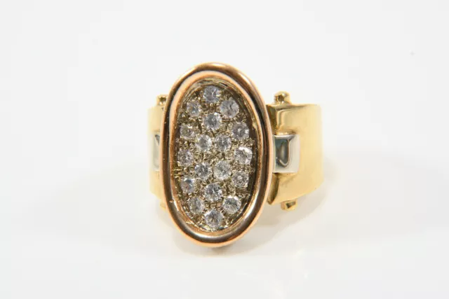 M56G12- Gold 750 18k Ring mit Diamanten zus. ca. 0,54ct, dreifarbig