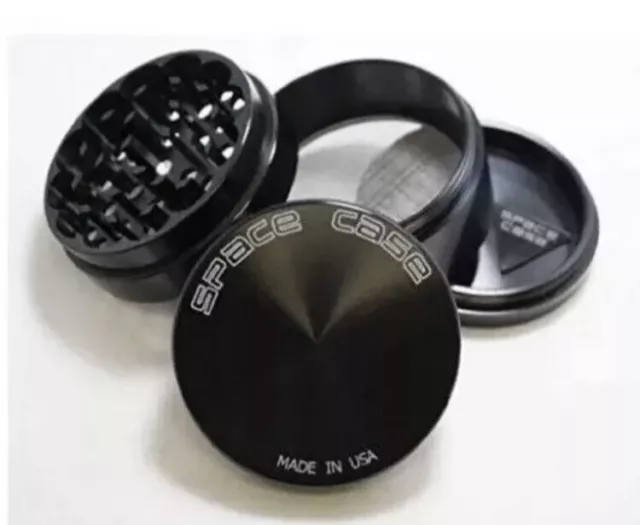 SPACE CASE Grinder Magnetic Herb - Medium 2.5 inch (BLACK) 4 Pcs - US SELLER