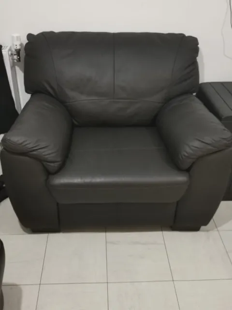Single Brown Leather Armchair