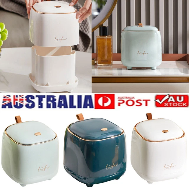 Mini Desktop Small Waste Bin Basket Trash Can Table Home Office Storage With Lid