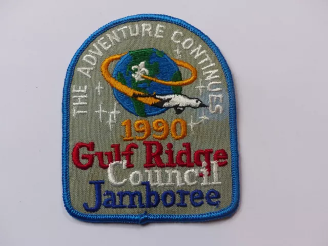 Used 1989 Gulf Ridge Council Jamboree Boy Scout BS Patch The Adventure Continues