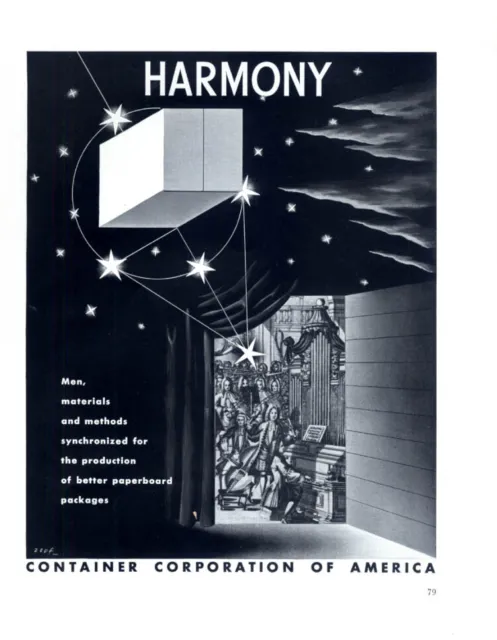 Harmony: Met Materials Methods: Container Corporation of America ad 1938 Zapf