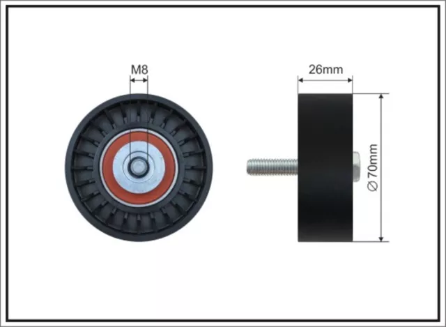 Umlenk-/Führungsrolle Keilrippenriemen CAFFARO 01-01 für FORD FIESTA 121 MAZDA 4