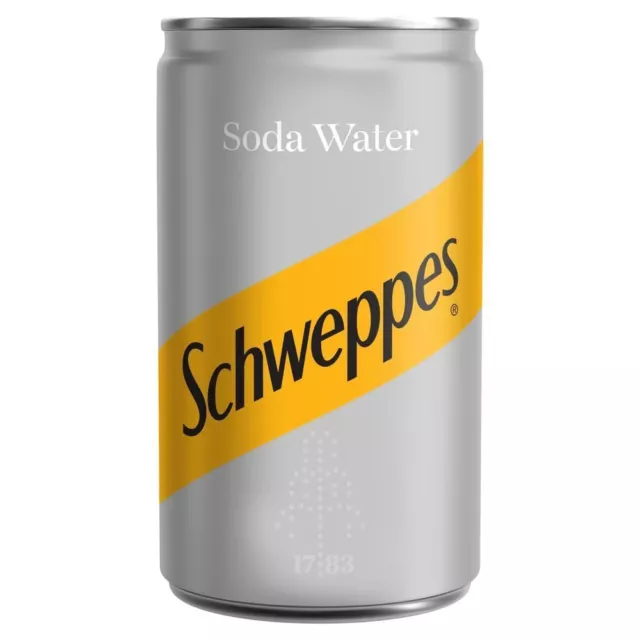 Schweppes Soda Water 24 X 150Ml Cans Carbonated Tonic & Soda Water Soft Drinks