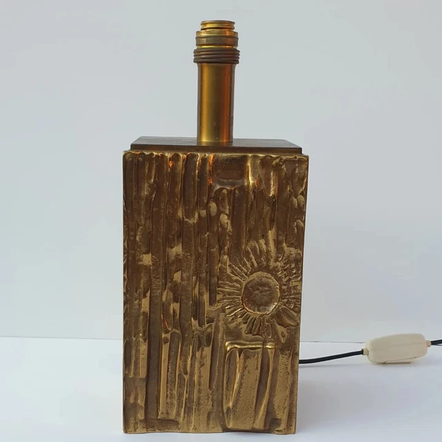 Lampada brutalista in ottone di Luciano Frigerio dagli anni '70