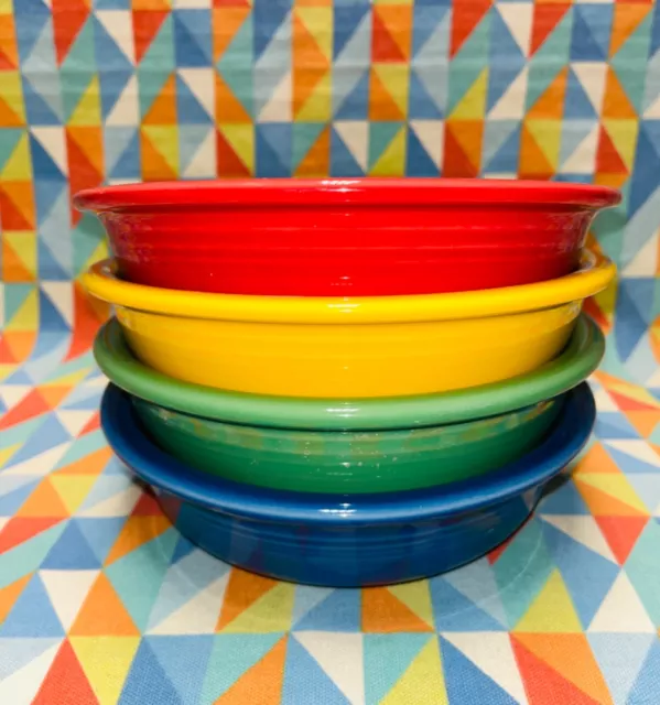 FIESTA set of 4 NEW Mixed Colors 7” medium BOWLS 19 oz Fiestaware FREE SHIPPING