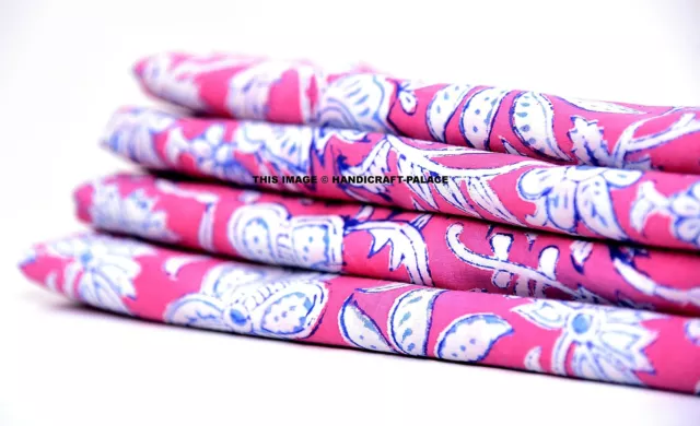 4.6m Indien Course Artisanat de Couture Décor Maison Coton Imprimé Floral Rose