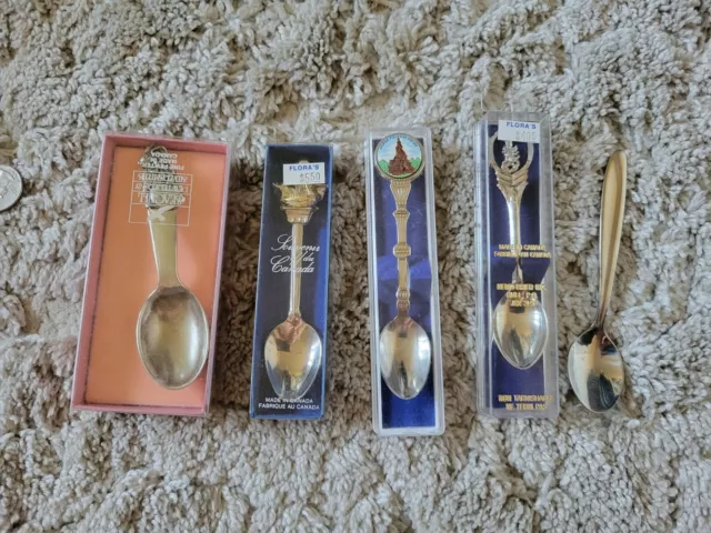 Various Rare Collectors Vintage Souvenir Silver Tone Coffee 6 Tea Spoons