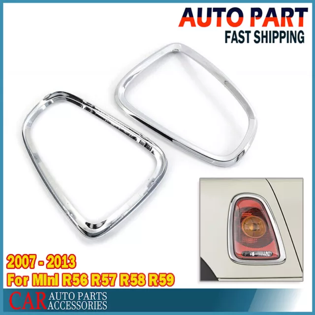 For Mini Cooper R56 R57 R58 R59 2007-2013 Chrome Pair Rear Tail Light Cover Trim