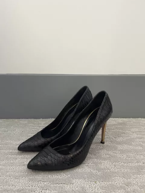 Balmain Black with gold leather heels Size 8.5