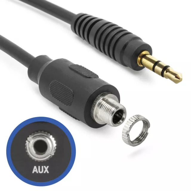 AUX Verlängerung Kabel Adapter KFZ 30cm 3,5mm Klinken Stecker Buchse Kupplung