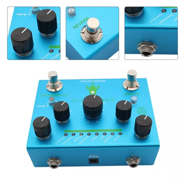 Gitarren Effektpedal Mosky Cosmic Blue Digital Reverb für Bass und Gitarre