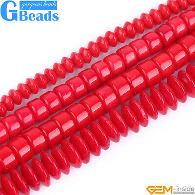 Pink White Red Coral Beads Rondelle Gemstone Loose Beads For Jewelry Making 15"
