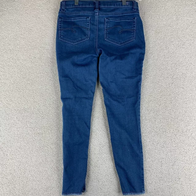 Justice Mid Rise Jegging Jeans Girls Size 14 Blue Dark Wash 5-Pocket 3