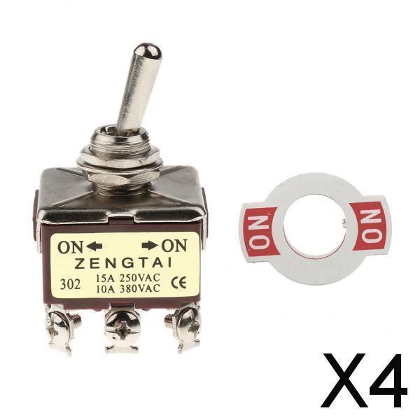 Xiatiaosann Tuimelschakelaar Rocker Heavy Duty 3 Positie 3PDT 9 Terminal AAN /Uit/AAN 15A 250V 10A 380V, 2 STUKS Zelfsluitende schakelaar met metalen knop Afdekkap Waterdicht TEN-303