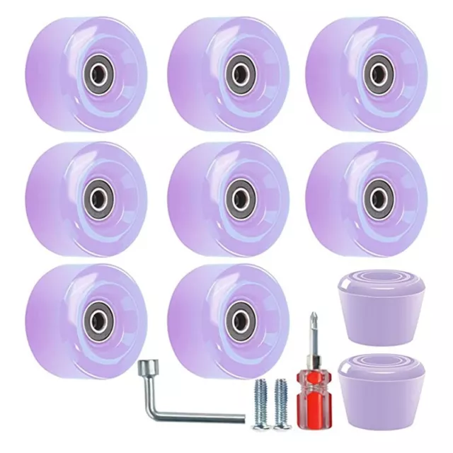 8-Piece 32 x 58mm, 82A Skate Wheels with Bearings, 2 Toe Plugs, Replacement4413