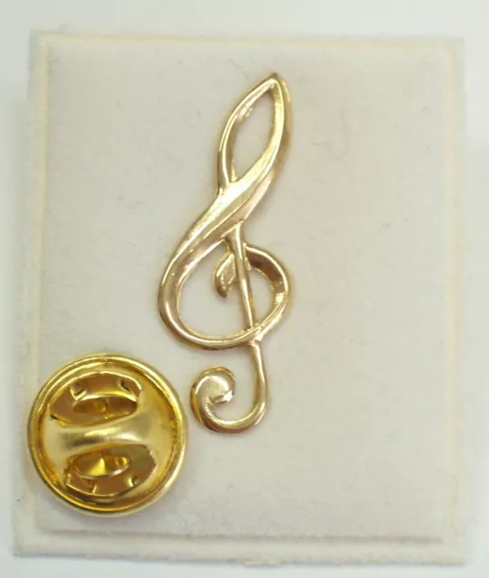 Chiave di violino: Spilla da giacca (pins) in Oro giallo 750 - 18 Kt - musica