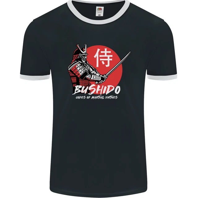 Maglietta Bushido Samurai Warrior Sword Ronin MMA Uomo Ringer FotoL