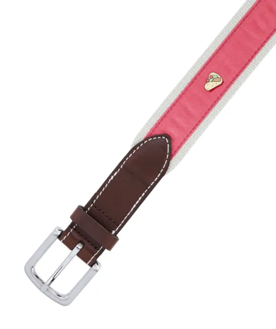 Vineyard Vine Taco Pink Silk Leather Belt Size 30