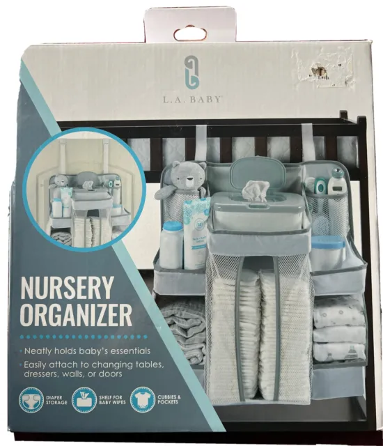L.A. Baby Diaper Caddy and Nursery Organizer for Baby's Essentials - White