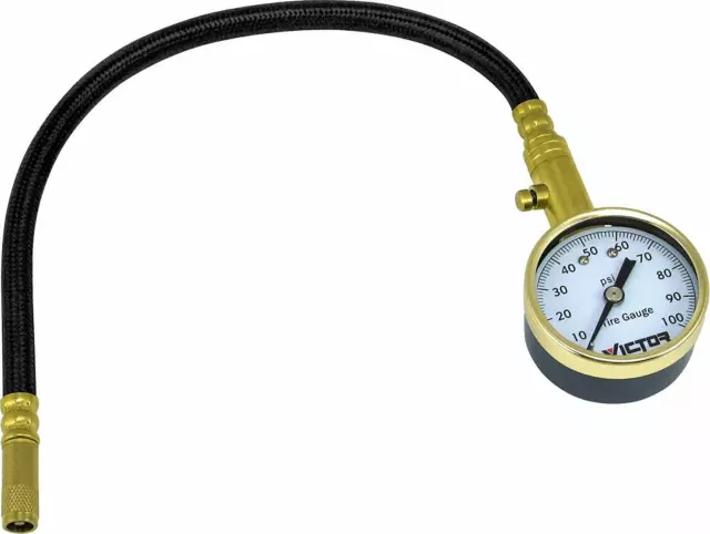 Victor 22-5-60108-8 Dial Tire Gauge with Flexible Hose