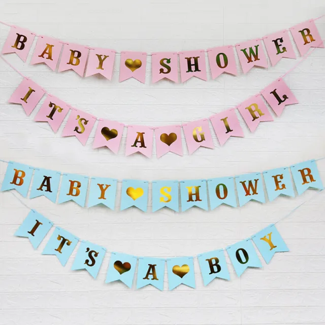 Baby Dusche Its A Boy Mädchen Banner Wandbehang Girlande Pink Dekoration Party ❥