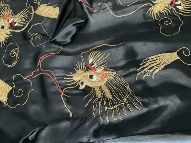 RARE! 1920’s Silk Kimono Dragon Embroidery Anitque, Vintage Asian Art. 3