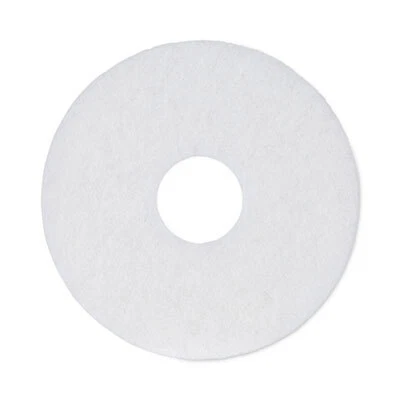 Boardwalk Polishing Floor Pads, 12" Diameter, White, 5/carton BWK4012WHI