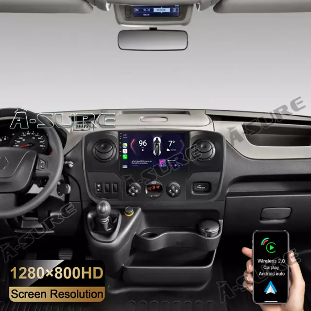 Android Auto Navi Carplay BT GPS Für Opel Movano2 Renault Master3 Nissan NV400