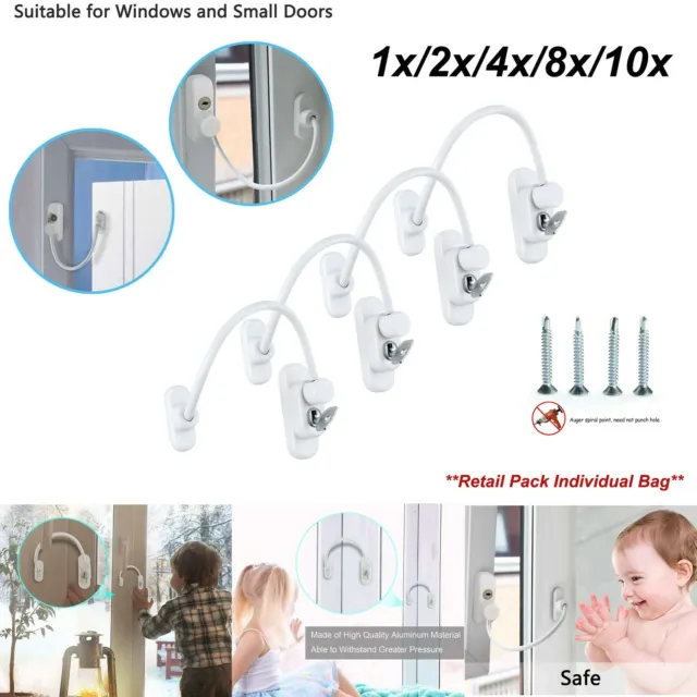 PVC UPVC Window Door Security lock Restrictor for Baby Child Safety Cable +Cover