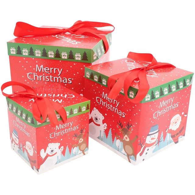 3 pz scatole di Natale scatole regalo di Natale scatole caramelle natalizie Natale