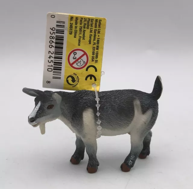 Safari Ltd Grey DOMESTIC PYGMY NANNY GOAT Vintage Animal Figure 2007