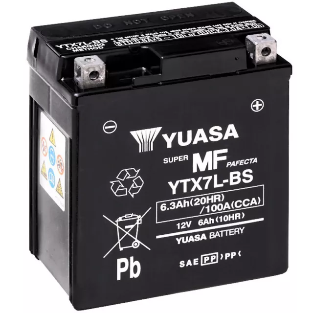 Bateria Moto Yuasa YTX7L-BS | BTX7L-BS | CTX7L-BS | FTX7L-BS Activada