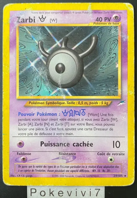 Carte Pokémon ZARBI W 29/105 Rare NEO DESTINY Wizards FR