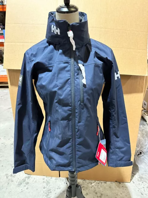 Helly Hansen Women's Small Crew Hooded Midlayer Rain Jacket Navy Monogrammed NEW