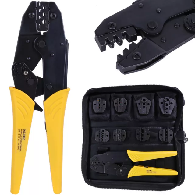 Insulated Terminals Ferrules Crimping Plier Ratcheting Cable Wire Crimper Tool