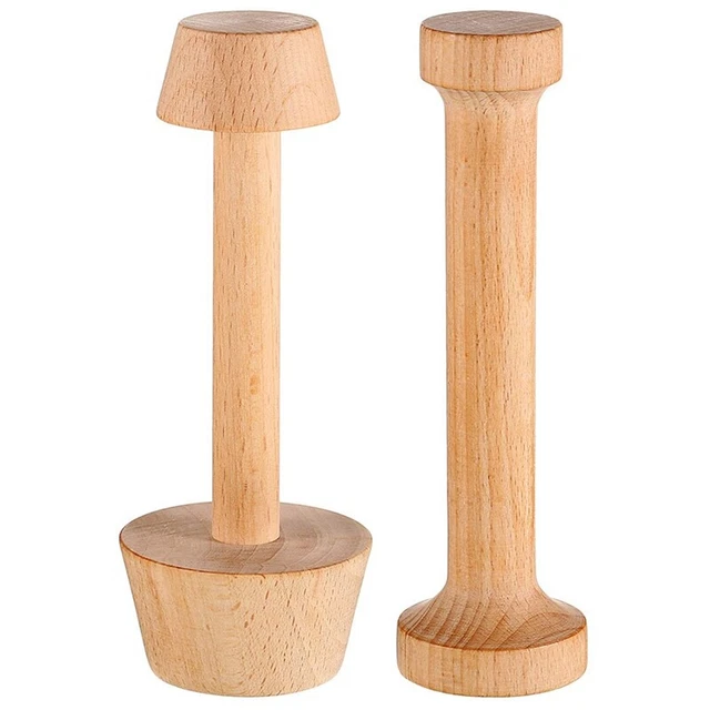 Juego de 2 piezas de manipulación de tarta de madera sartén ácida moldes de madera tartas de huevo manipular pastrL6A7