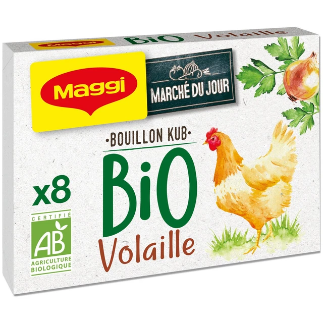 LOT DE 2 MAGGI Bouillon Kub de Volaille Bio Bouillons boite de
