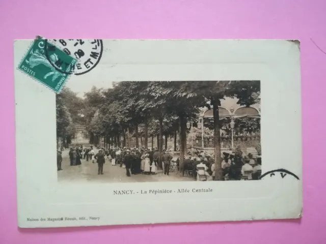 391 CPA animée BE- Nancy - La pépinière allée centrale - 1909 - très animée