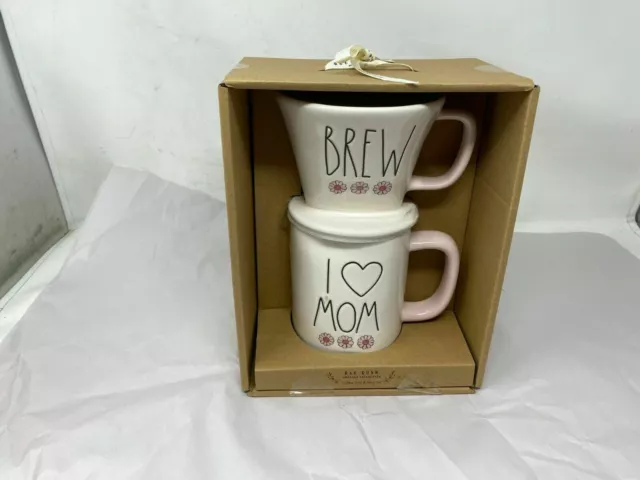 Rae Dunn Coffee Drip I Love Mom Ceramic Coffee Drip & Mug Set CC01B20014