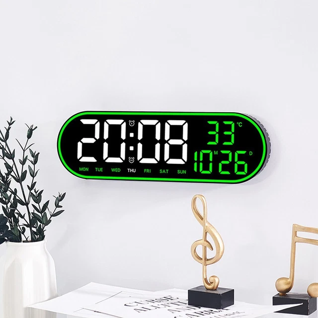 Grande Orologio Da Parete Digitale Telecomando Temperatura Data Settimana Display Spegnimento Memoria Orologio Da Tavolo Da Parete Doppio Allarme Led  P9411191