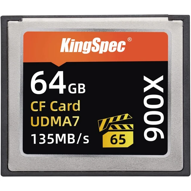Compact Flash Cf Carte 64GB 4K 135MB/S Carte Mémoire Video UDMA7 Photographie