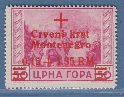 Dt. Besetzung 2.WK Montenegro Rotes Kreuz Mi.-Nr. 30 ** gepr. Brunel BPP