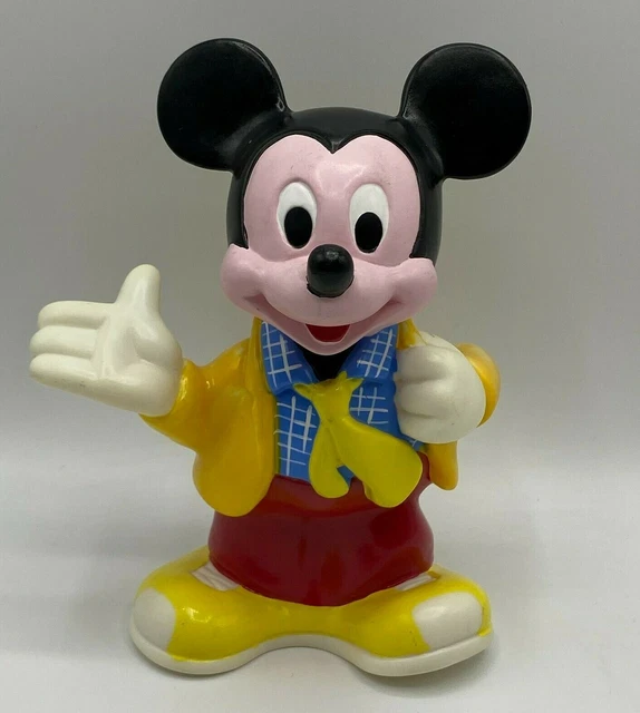 VINTAGE DISNEY MICKEY Mouse Plastic Money Box Piggy Bank with Stopper