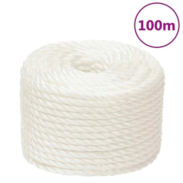 Vidaxl Corda da Lavoro Bianca 16 mm 100 m in Polipropilene