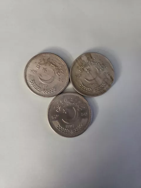 (3) Pakistan 50 Rupees 1997  Independence Coin