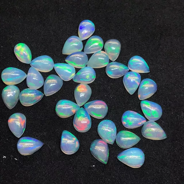 Opal pear cabochon Éthiopien fire Naturel Welo Poire lot 7x5MM