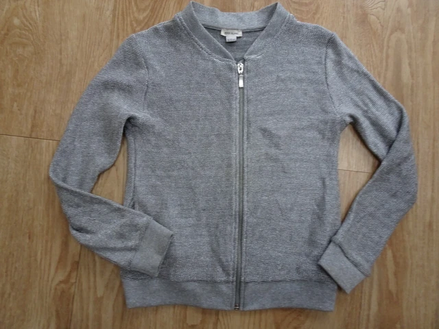 RIVER ISLAND girls silver metallic knit zip thru cardigan jumper AGE 11 - 12 Y